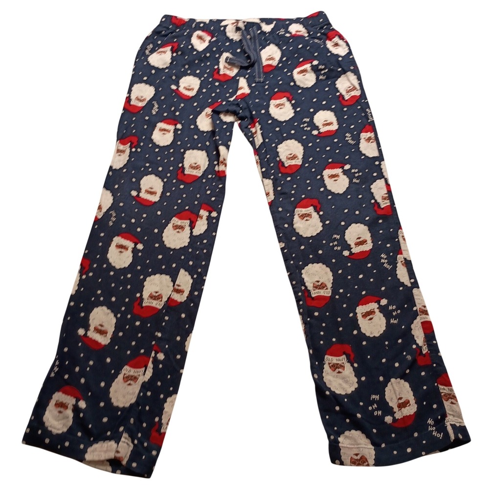 Old Navy Pajama Pants Men's Santa Claus Holiday Blue Size M Christmas Sleepwear